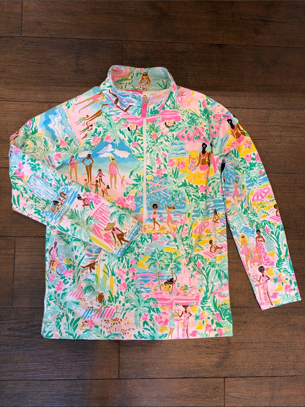 Lilly Pulitzer Girls' Pink, Green & Blue Tropical Pullover